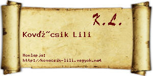 Kovácsik Lili névjegykártya